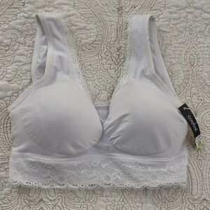 Coobie White Lace Trim Bralette